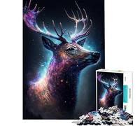 Puzzle de 1000 pièces Tête de cerf Coloré Difficile et Stimulant Jeu Pratique pour Les 14 Ans et Plus 50x75cm