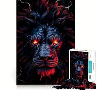 Puzzle de 1000 pièces Tête de Lion Rouge pour Adolescents Développe la mémoire Confortable et Relaxant Découpe Ferme Cadeau Festif (50x75cm)