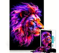 Puzzle de 1000 pièces Tête de Lion Rouge pour Adolescents Jeu de Logique Fine Détente et Amusant Décoration Murale aux Bords Nets (38x52cm)