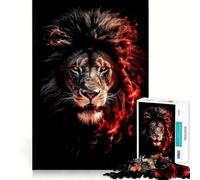 Puzzle de 1000 pièces Tête de Lion Rouge pour Adolescents Stimule la mémoire Calme et sérénité Découpe de qualité supérieure (50x75cm)