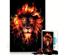 Puzzle de 1000 pièces Tête de Lion Rouge pour Adolescents Stimule la mémoire Détente en Douceur Coupe Premium Surprise d'anniversaire (38x52cm)