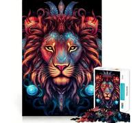 Puzzle de 1000 pièces Tête de Lion Rouge pour Adultes et Adolescents Jeu de logique Solide et Amusant, découpe de précision, Père Noël (38x52cm)