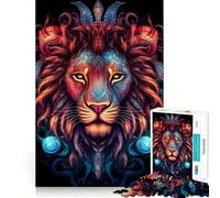 Puzzle de 1000 pièces Tête de Lion Rouge pour Adultes, Jeu de réflexion, Passe-Temps la Maison, Bords Nets, Joli Cadeau (38x26cm)