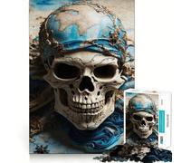 Puzzle de 1000 pièces Tête de Mort de Pirate pour Adolescents Améliore la mémoire, détente mentale, Cadeau créatif aux Bords Nets (38x26cm)