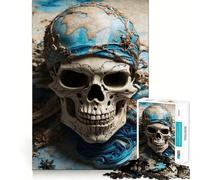Puzzle de 1000 pièces Tête de Mort de Pirate pour Adultes, Jouet Intelligent et Amusant, Bords Lisses, pour Les fêtes (50x75cm)