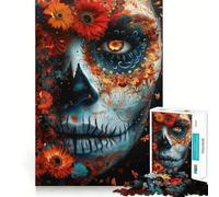 Puzzle de 1000 pièces Tête de Mort Mexicaine et Fleurs pour Adultes, Sharp Logic, Jouet de Loisirs pour la Maison, découpe précise, 38x52cm