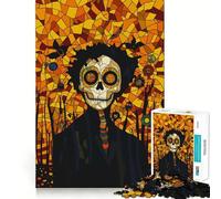 Puzzle de 1000 pièces Tête de Mort Mexicaine pour Adolescents, Jouet Anti-Stress, découpe Nette, liste de souhaits du Père Noël 38x52cm