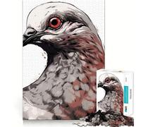 Puzzle de 1000 pièces Tête de Pigeon aux Yeux Rouges pour Adolescents améliore la mémoire, se détend, Bords précis, Cadeau créatif (38x52cm)