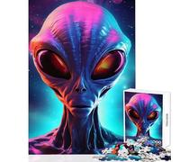 Puzzle de 1000 pièces Tête d'extraterrestre Vue de Face Décoration intérieure Jouet Cadeau d'anniversaire Jeu éducatif Entraîne Ton Cerveau et ta dextérité Dimensions 38x52cm
