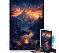 Puzzle de 1000 pièces The Mountain Campfire pour Adolescents, Jeu de réflexion, activité à la Maison, découpe Premium, Cadeau du Père Noël 38x52cm
