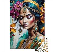 Puzzle de 1000 pièces - Thème Beauté Indienne - Jeu de Papier éducatif - Cadeau de Noël - 38 x 26 cm