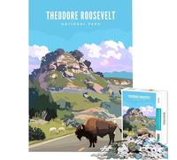 Puzzle de 1000 pièces Theodore Roosevelt N Park Jeu Pratique et addictif pour cultiver la Patience œuvre d'art Cadeau décoration intérieure (Taille 75x50cm)
