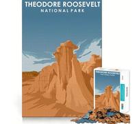 Puzzle de 1000 pièces Theodore Roosevelt Park Décoration Neat Edge Jeu de résolution de problèmes Amusant et Facile Idée Cadeau pour Noël (38x26cm)