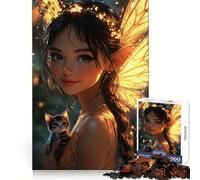 Puzzle de 1000 pièces Thinker Bell avec Chaton pour Adultes, Jeu Mental apaisant et Amusant, découpe de qualité supérieure, Cadeau d'anniversaire 38x26cm