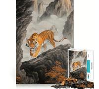 Puzzle de 1000 pièces Tiger Misty Mountains pour Adolescents Revalorisation Détente et Amusement garantis Cadeau saisonnier 38x52cm