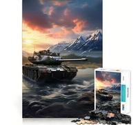 Puzzle de 1000 pièces Tiger Panzer au Coucher du Soleil pour Adultes, défi cérébral, Jeu de Groupe, découpe Nette, Joli Cadeau 50x75cm