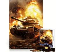 Puzzle de 1000 pièces Tiger Panzer en Flammes pour Adultes et Adolescents Jeu cognitif, Loisir Amusant, Assemblage de Motifs, Cadeau Festif 50x75cm