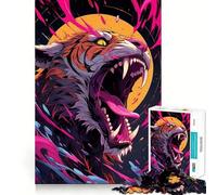 Puzzle de 1000 pièces Tigre à Motifs Abstraits, idéal pour Les Adolescents Stimule la mémoire, Plaisir Lent, Bords Nets Cadeau de Noël 38x26cm