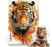 Puzzle de 1000 pièces Tigre à Peindre pour Adolescents, Stimulant la mémoire, Jeu apaisant, Bords Nets, Cadeau de qualité supérieure (38x52cm)