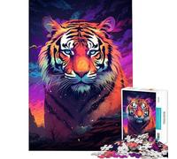 Puzzle de 1000 pièces Tigre Abstrait Difficile et Stimulant pour Toute la Famille Jouet Amusant décoration Murale à partir de 14 Ans 38x52cm