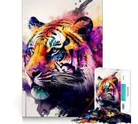 Puzzle de 1000 pièces Tigre, Animal coloré, pour Adultes, Jeu de réflexion, détente, découpe Parfaite, Cadeau mémorable 50x75cm