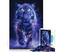 Puzzle de 1000 pièces Tigre Blanc et Animaux de l'espace pour Adolescents Jeu Stimulant Le Cerveau Emboîtement précis sans espaces Activité relaxante en Groupe à l'intérieur (50x75cm)
