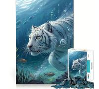 Puzzle de 1000 pièces Tigre Blanc sous-Marin avec Poissons »,Jeu créatif et Stimulant,Assemblage Solide,sans pièces détachées,activité idéale pour Partager Un Moment privilégié en Famille (50x75cm)