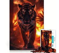 Puzzle de 1000 pièces Tigre dans la Jungle au Coucher du Soleil », idéal pour Les Adolescents, Un défi intellectuel Stimulant à la Maison, Un Cadeau touchant et Facile à découper 38x26cm