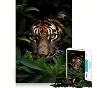 Puzzle de 1000 pièces Tigre dans la Jungle pour Adolescents, Jeu de réflexion, Design Confortable et Relaxant, Cadeau attentionné 38x26cm