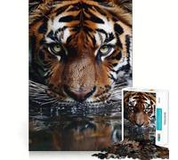 Puzzle de 1000 pièces Tigre dans l'eau pour Adolescents, Jeu de réflexion et de Loisirs, Design élégant, à Assembler, Cadeau raffiné 38x52cm