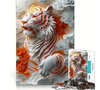 Puzzle de 1000 pièces Tigre dans Un Nuage Luxuriant pour Adultes et Adolescents, Jeu de réflexion, Loisirs, Bords précis, décoration Murale 38x52cm