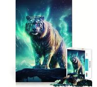 Puzzle de 1000 pièces Tigre de Sibérie Aurora pour Adolescents stimule la mémoire, apaise l’Esprit, Bords Nets, pour Les vœux du Père Noël 50x75cm