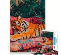 Puzzle de 1000 pièces Tigre endormi pour Adolescents, Jouet Intelligent, découpe précise, Cadeau saisonnier 38x52cm