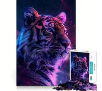 Puzzle de 1000 pièces Tigre et Animaux de l'espace pour Adultes et Adolescents Jeu cognitif, Loisir et Amusement Motif à Assembler Cadeau Festif 50x75cm