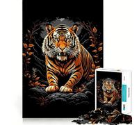 Puzzle de 1000 pièces Tigre et Faune Sauvage Style Pop Art pour Adolescents Un Cadeau saisonnier Relaxant et Amusant aux Contours Nets 50x75cm