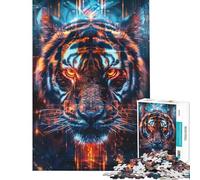 Puzzle de 1000 pièces Tigre et rituel Antique activités Amusantes à la Maison découpe de précision Jouet Anti-Stress adapté aux Personnes de 14 Ans et Plus (38x52cm)