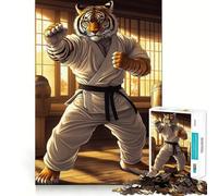 Puzzle de 1000 pièces Tigre, Karaté, Kung Fu pour Adolescents, Jeu de logique Robuste, Anti-Stress, Bords Transparents, Cadeau Classique 38x52cm