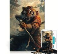 Puzzle de 1000 pièces Tigre Kung Fu Ninja pour Adolescents Jeu Intelligent pour Partager des Moments de complicité Découpe précise Pièce de Collection Artistique 38x52cm