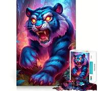 Puzzle de 1000 pièces Tigre Rugissant dans la Jungle pour Adolescents renforce la mémoire, Calme et sérénité, qualité supérieure, pour Les vœux de Noël 38x52cm