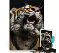 Puzzle de 1000 pièces Tigre Rugissant en Gros Plan pour Adolescents, Jeu de logique Solide, Moments en Famille, Bords Nets, Surprise chaleureuse (38x26cm)