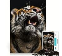 Puzzle de 1000 pièces Tigre Rugissant en Gros Plan pour Adultes, renforce la mémoire, Divertissement Occasionnel, qualité supérieure, Cadeau élégant (50x75cm)