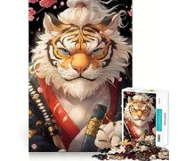 Puzzle de 1000 pièces Tigre Samouraï pour Adultes, Jeu de réflexion apaisant, Bords précis, 38x26cm