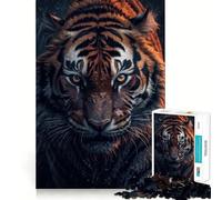 Puzzle de 1000 pièces Tigre Sauvage sous la Pluie pour Adolescents Jeu de logique Solide, Divertissement paisible, découpe de précision, (38x26cm)