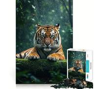 Puzzle de 1000 pièces Tigre sous la Pluie pour Adolescents, idéal pour développer la mémoire, Jouer à l'intérieur, découpe Fine, Cadeau du Père Noël 50x75cm