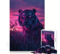 Puzzle de 1000 pièces Tigre sur Un Coucher de Soleil esthétique pour Adolescents, développement de la mémoire, Jeu d'intérieur, découpe Fine, Cadeau du Père Noël 38x52cm
