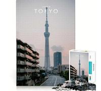 Puzzle de 1000 pièces Tokyo, Japon, Bords Lisses, Jeu de Concentration Amusant, Moment de détente, Cadeau d'anniversaire (38x52cm)
