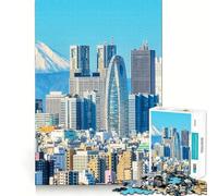 Puzzle de 1000 pièces Tokyo Mont Fuji enneigé pour Adultes, Jeu Mental apaisant et Amusant, découpe de qualité supérieure, Cadeau d'anniversaire 38x52cm
