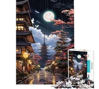 Puzzle de 1000 pièces Tokyo Moon Night Activités ludiques à la Maison Jeu éducatif de Course de Vitesse Manuelle pour Les 14 Ans et Plus (38x26cm)