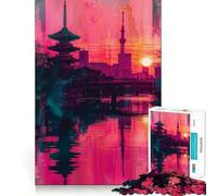 Puzzle de 1000 pièces Tokyo Neon Skyline pour Adolescents Développe la mémoire, détente et Plaisir Design et Surprise garantis 50x75cm