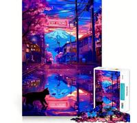Puzzle de 1000 pièces Tokyo Sérénité Tranquillité Adolescents Décoration Murale Design Lumineux et Relaxant 38x52cm